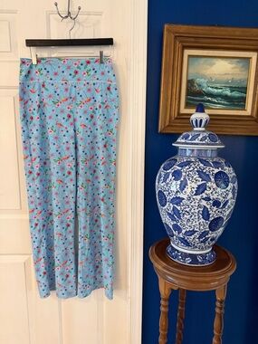 NWOT Southwind Apparel Nylon & Spandex Floral & Flamingo Wide Leg Palazzo Pants